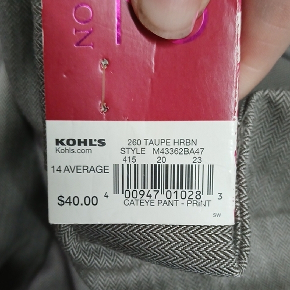 212 Collection Plus Size 14 average straight leg Cateye Pants NWT - Picture 8 of 8